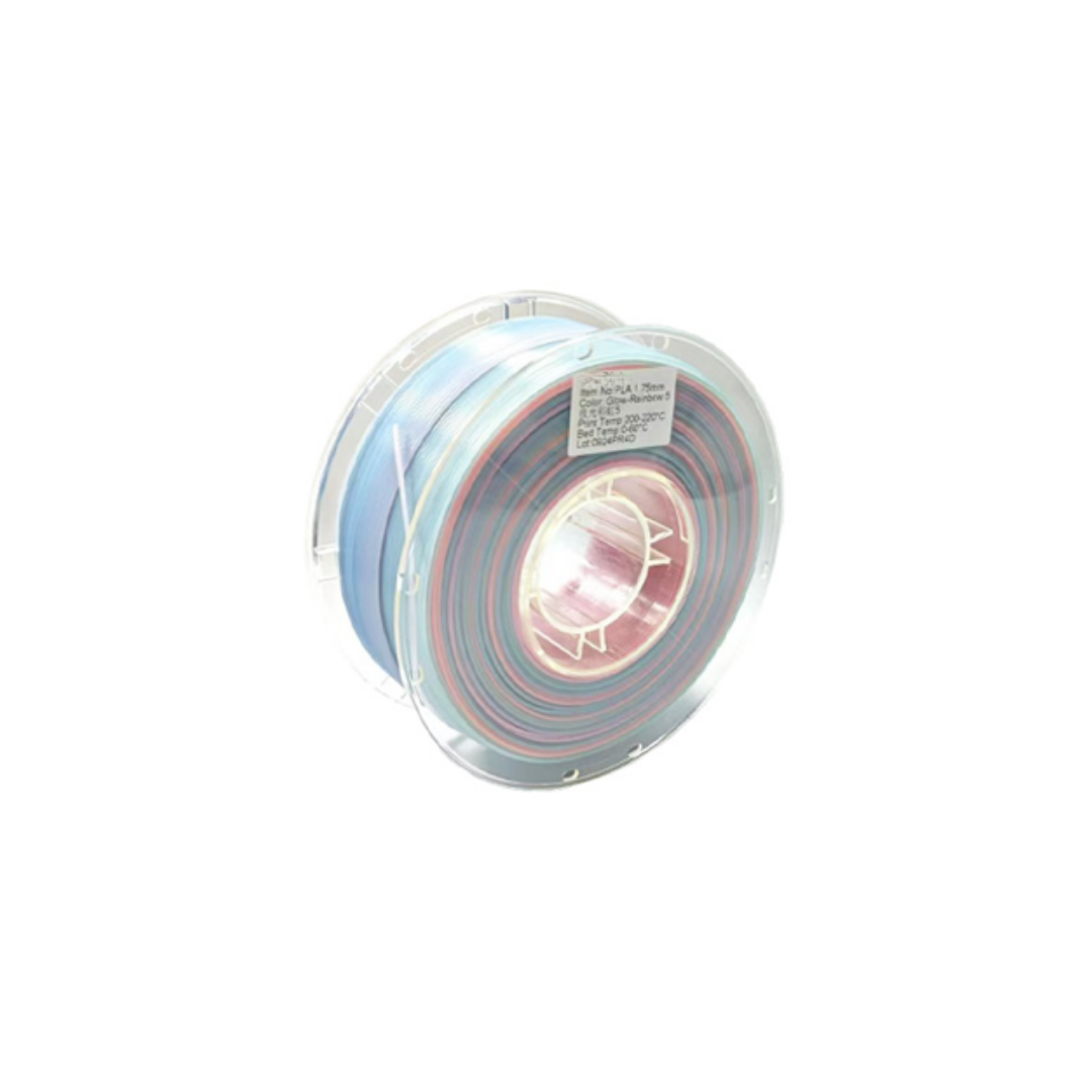 Willys 3D Filament PLA Glow - Rainbow Colored